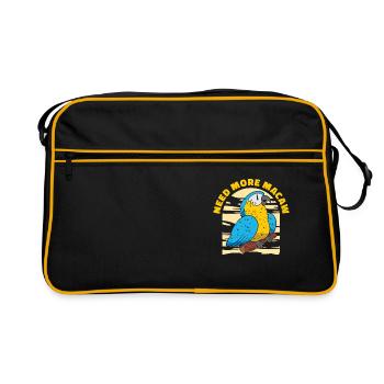 Macaw Parrot Lover Nature Zoo Animal Pet - Retro Bag - black/gold - Front
