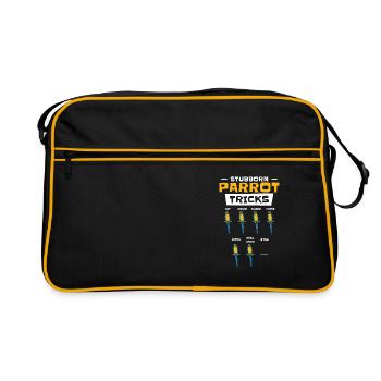 Macaw Birdnerd Pet Tricks Stubborn Parrot - Retro Bag - black/gold - Front