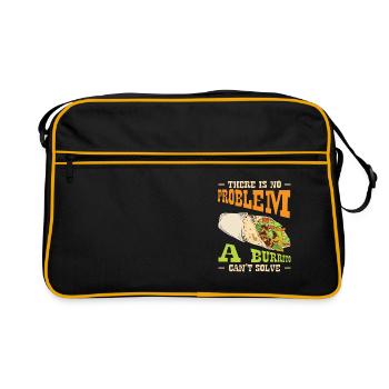 Problem Solution Burrito Fan Mexican Food Burrito - Retro Bag - black/gold - Front