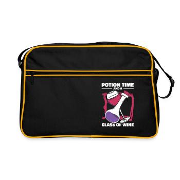 Aqua Tofana Weintrinken Mordgeheimnis - Retro Tasche - Schwarz/Gold - Vorne