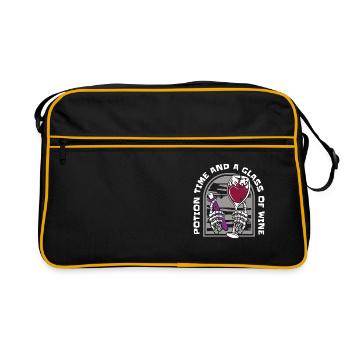 Aqua Tofana Weintrinken Mordgeheimnis - Retro Tasche - Schwarz/Gold - Vorne