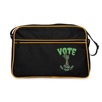 Halloween Voting Zombie Spooky Monsters Horror Fan - Retro Bag - black/gold - Front