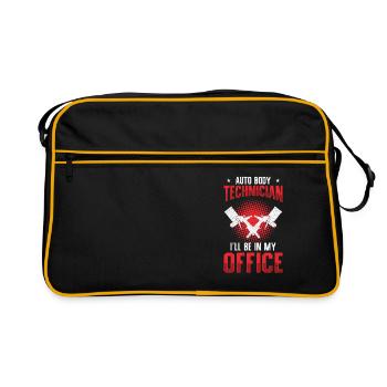 Auto Body Technician Vehicle Repair Car - Retro Bag - black/gold - Front