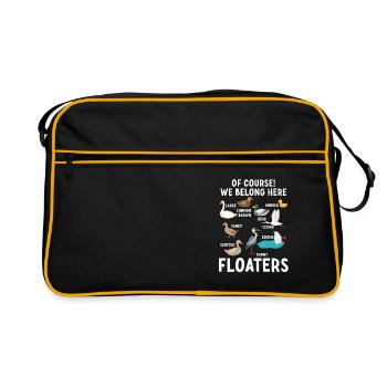 Funny Animals Birds Floaters We Belong Here - Retro Bag - black/gold - Front