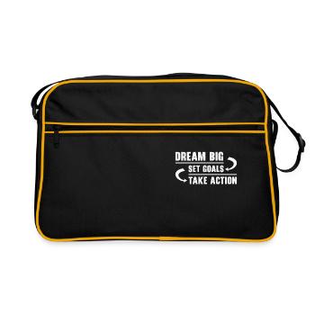 Objectif Vie Citations Message positif Motivant - Sac Retro - noir/or - Devant
