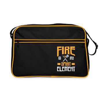 Cooking Grilling Fire Spirit Element Cook and - Retro Bag - black/gold - Front
