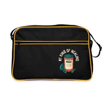 Music Pills Musician Notes Lover Healing - Retro Bag - black/gold - Front