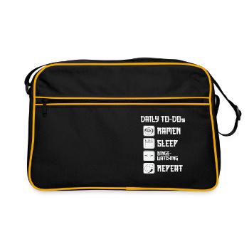 Film-Fan Täglicher Binge Watcher Ramen-Liebhaber - Retro Tasche - Schwarz/Gold - Vorne