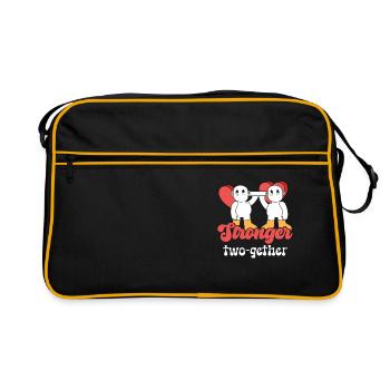 Valentines Couple Stronger Together Lifetime - Retro Tasche - Schwarz/Gold - Vorne