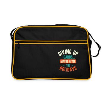 Christmas Holiday Carbs Foodie Fitness Work Out - Retro Bag - black/gold - Front
