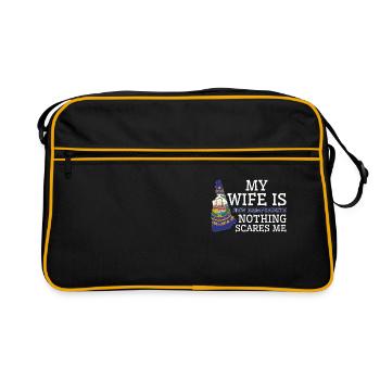 Rien ne me fait peur femme du New Hampshirite - Sac Retro - noir/or - Devant