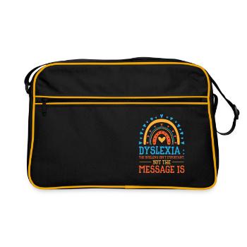 Dyslexia Awareness Dyslexic Therapy Dyslexia - Retro Bag - black/gold - Front