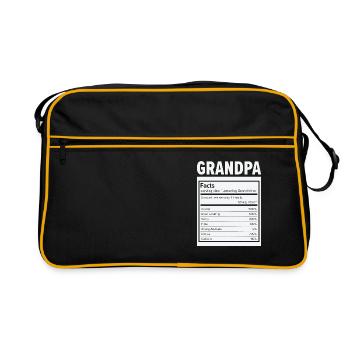 Großelterntag Beste verblüffende Großvater-Fakten - Retro Tasche - Schwarz/Gold - Vorne