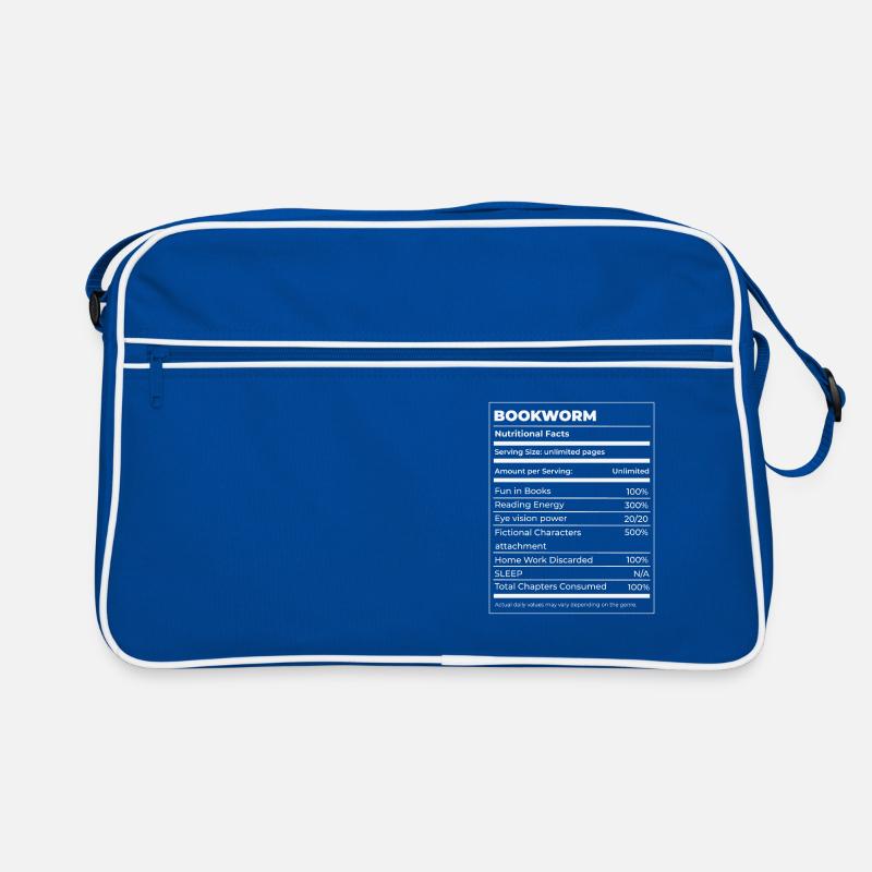 Book Lover Bookworm Nutritional Values Reader Retro Bag