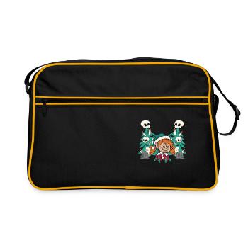Evil Christmas Elf Zombie Holiday Horror - Retro Bag - black/gold - Front