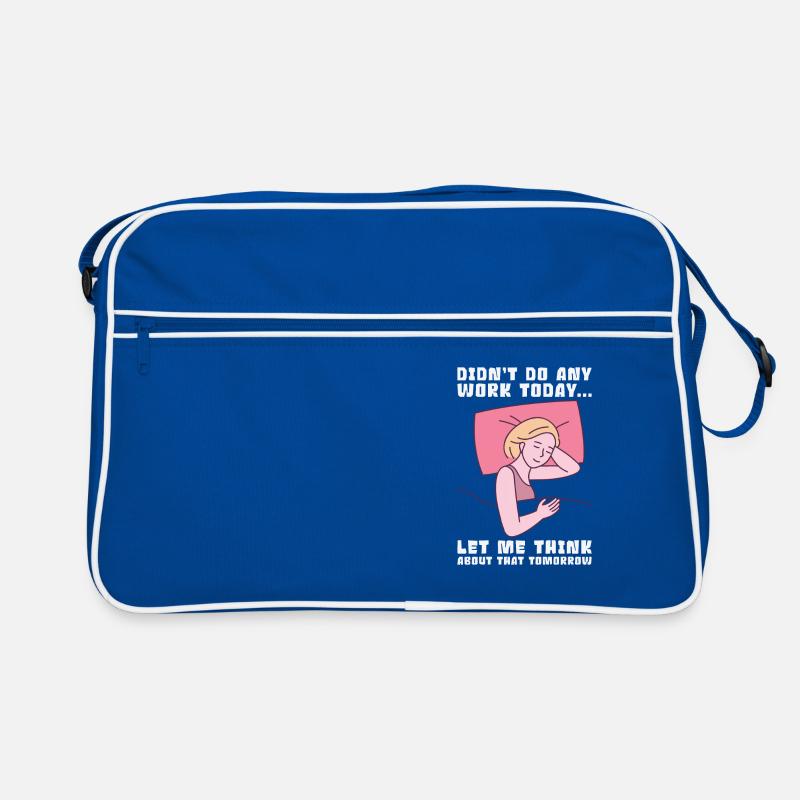 Procrastinator Work Sleeping Line Art Drawing Retro Bag
