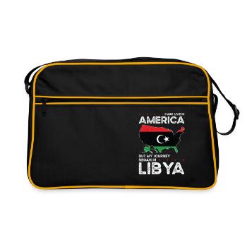 Born Libyan Libya American USA Citizenship - Retro Bag - black/gold - Front