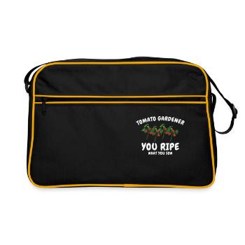 Tomato Gardening Lover Lustiger Gärtner - Retro Tasche - Schwarz/Gold - Vorne