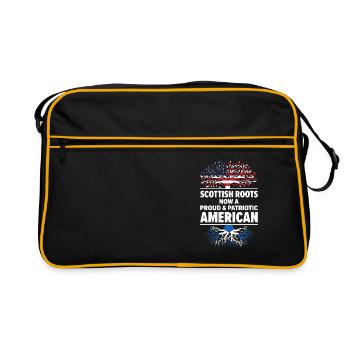 Geboren Schottisch Schottland Amerikanisch USA - Retro Tasche - Schwarz/Gold - Vorne