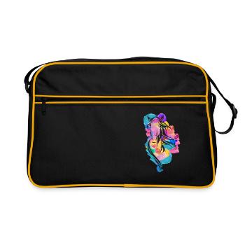 Cheval coloré Wpap Art Pop Art géométrique - Sac Retro - noir/or - Devant