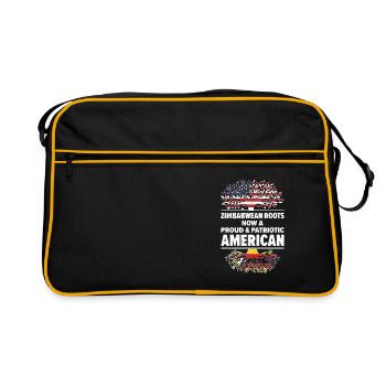 Geboren in Simbabwe Simbabwe Amerikaner USA - Retro Tasche - Schwarz/Gold - Vorne