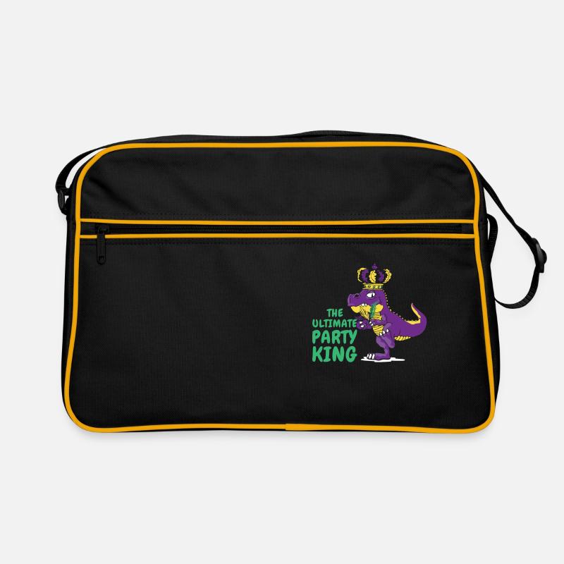Mardi Gras Carnival T-rex Dinosaur Party King Retro Bag