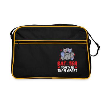 Câlin de la Saint-Valentin Paire de chauves-souris mignonnes - Sac Retro - noir/or - Devant