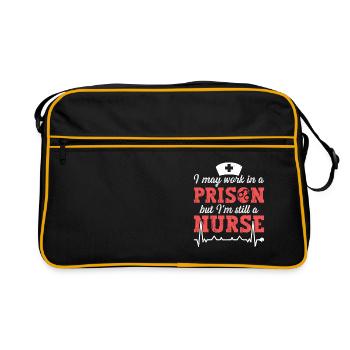 Correctional Nurse Nursing Correction Officer - Retro Bag - black/gold - Front