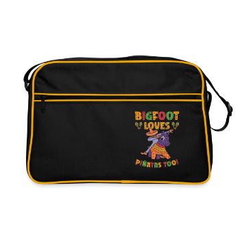 Cinco de Mayo Cryptozoology Bigfoot Fiesta Cryptid - Retro Bag - black/gold - Front