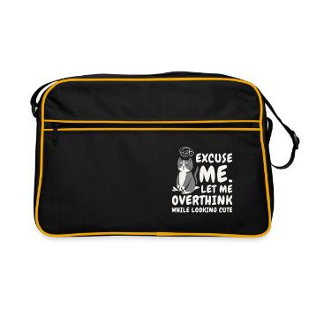 Cat Lover Overthinker Pet Overthinking Cute Cat - Retro Bag - black/gold - Front