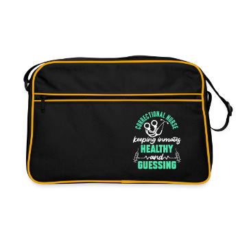 Correctional Nurse Nursing Correction Officer - Retro Bag - black/gold - Front