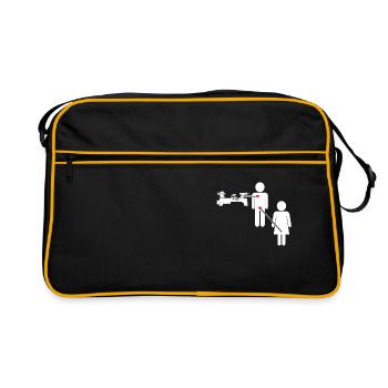 Woodturning Woodworking Woodturner Wood Lathe - Retro Bag - black/gold - Front