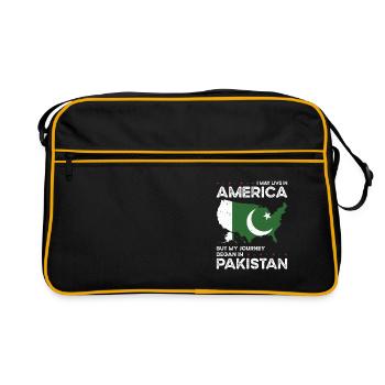 Born Pakistani Pakistan American USA Citizenship - Retro Bag - black/gold - Front