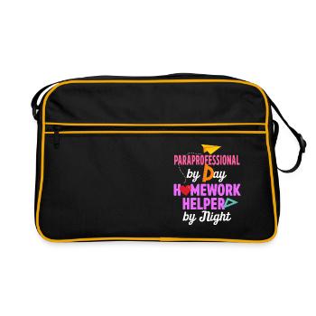 Aide-enseignante enseignante - Sac Retro - noir/or - Devant