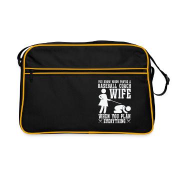 Femme entraîneur de baseball Mère qui travaille - Sac Retro - noir/or - Devant