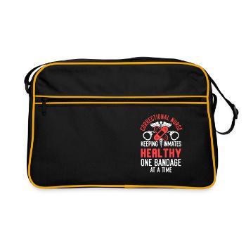 Correctional Nurse Nursing Correction Officer - Retro Bag - black/gold - Front