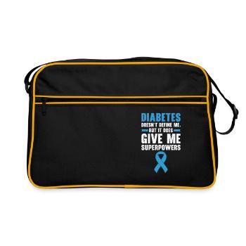 Diabetic Pancreas Diabetes Awareness - Retro Bag - black/gold - Front
