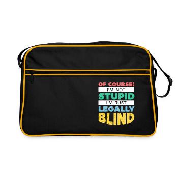 Braille Blind Blindness Awareness Visually - Retro Bag - black/gold - Front