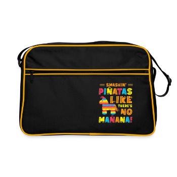 Cinco De Mayo Mexican Piñata Fiesta Party - Retro Bag - black/gold - Front