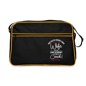 Entraîneur de baseball Épouse Mère qui travaille - Sac Retro - noir/or - Devant
