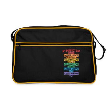 LGBT Pride Gleichheit kein Mensch ist illegal - Retro Tasche - Schwarz/Gold - Vorne