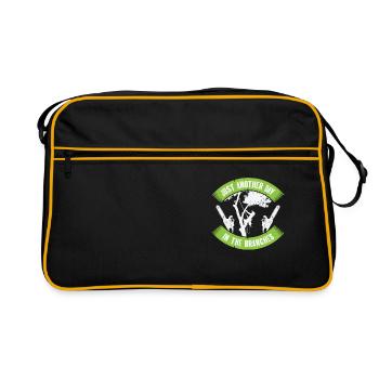 Arboriculteur, coupe-arbres, tronçonneuse, bûcheron - Sac Retro - noir/or - Devant