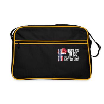 Norwegian Pride Norway Flag Grown Norwegian Roots - Retro Bag - black/gold - Front