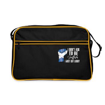 Schottischer Stolz Schottische Flagge Gewachsen - Retro Tasche - Schwarz/Gold - Vorne