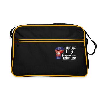 Cambodian Pride Cambodia Flag Grown Cambodian - Retro Bag - black/gold - Front