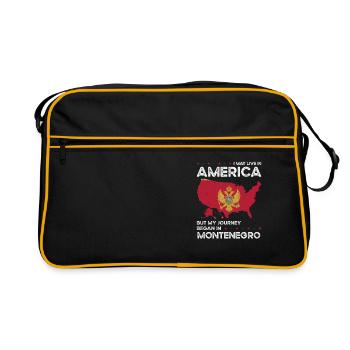 Montenegrin American Patriot USA Grown Montenegro - Retro Bag - black/gold - Front