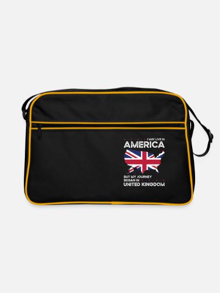 British American Patriot USA Grown United Kingdom - Retro Bag - black/gold - Front