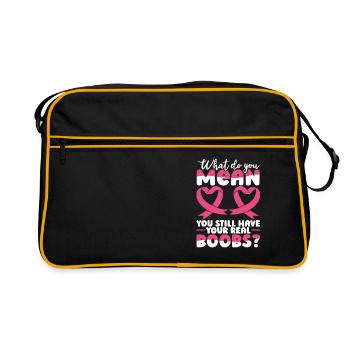 Breast Cancer Pin Breast Cancer Awareness Week - Retro Bag - black/gold - Front
