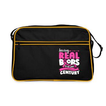 Épinglette pour les survivantes du cancer du sein - Sac Retro - noir/or - Devant