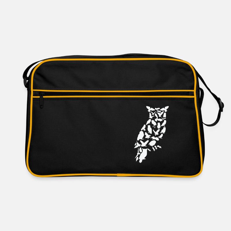 Eule Vogel Wald Wildtier Tier Eulen Scherenschnitt Retro Tasche